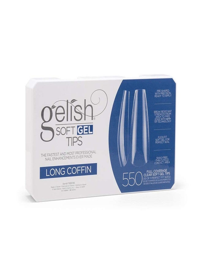 Gelish Soft Gel™ Tips - 550 Count Professional Quality Press on Nails Extension for Strong, Long-Lasting Manicures – Easy Application, Natural Look, Pre-shaped False Nail (Long Coffin) - Image 2